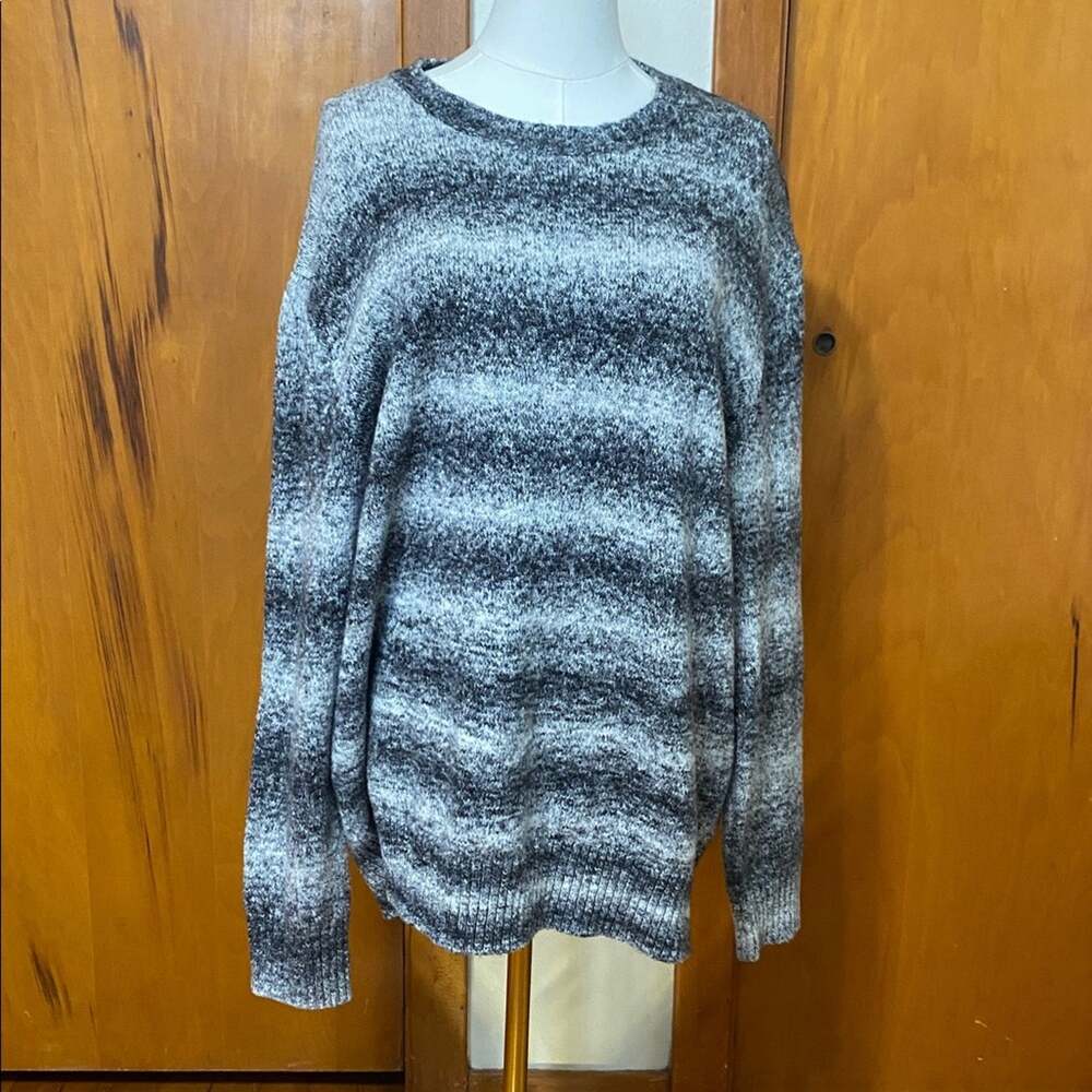 VRST Men's Gray Striped Sweater Cotton Blend Layers Transitional Fall